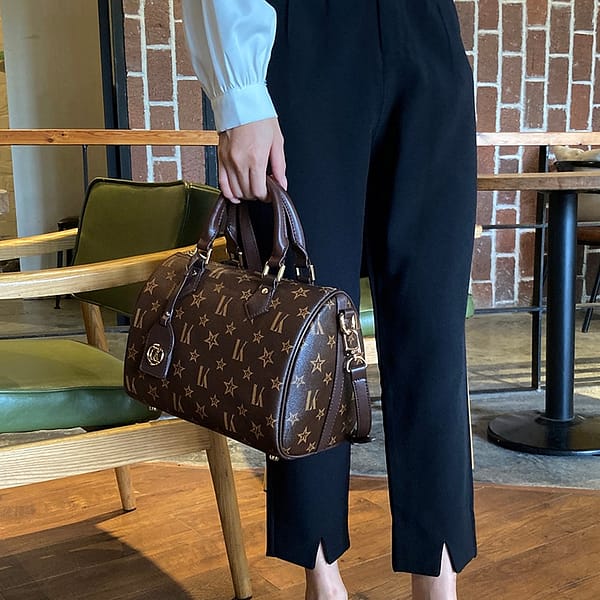Popular Handbags Women Famous Brands Leather Designer Purse Ladies Tote Shoulder Bags with Top Handles 2019 (Coffee 25x18x18.5cm)