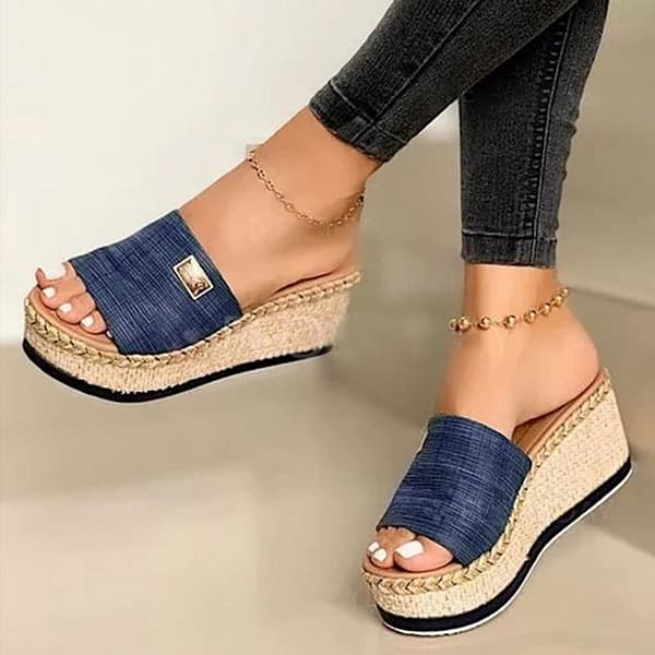 Women's Hot Summer Wedge and Thick Platform Flip Flops Soft Comfortable Slippers