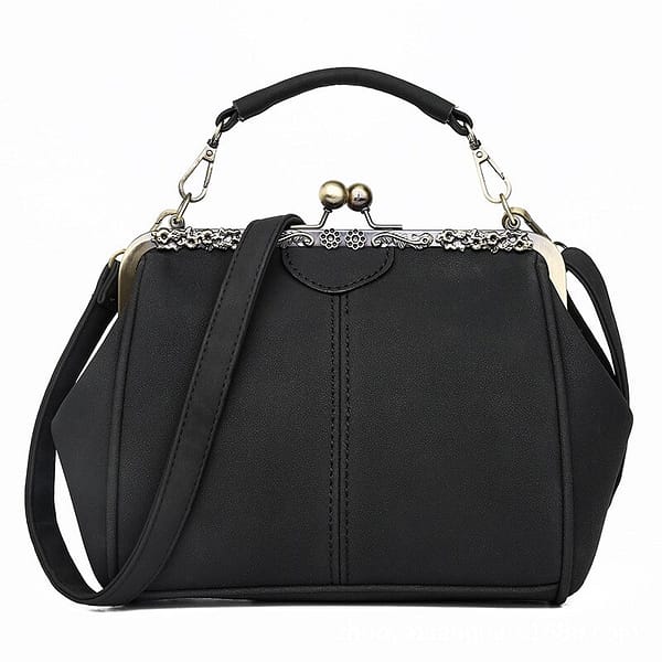 Vintage Matte Pu Leather Clip Messenger Bag and Handbag for Ladies