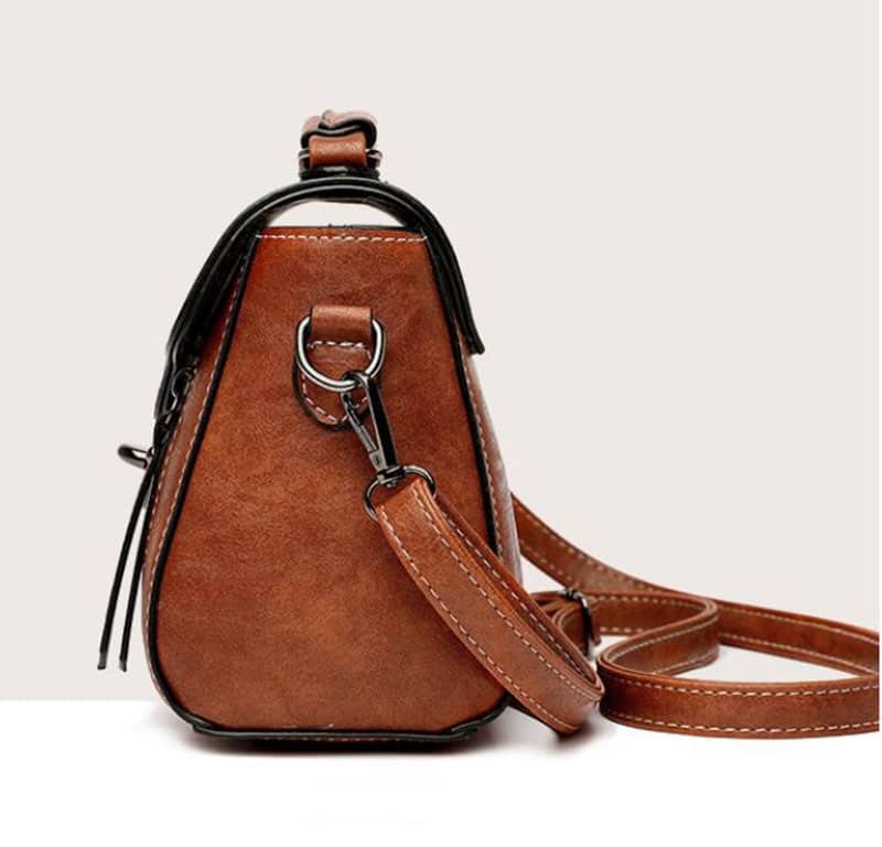 SMOOZA Vintage Leather Female Top-handle Bags Small Women Handbag Casual Shoulder Bag Lady High Quality Flap Bag