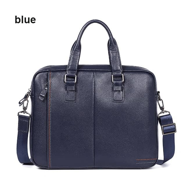 LUENSRO Men Briefcase Genuine Leather Bag Cowhide Men Handbag Large Capacity Male Bag Laptop Briefcases Leather Shoulder Bags