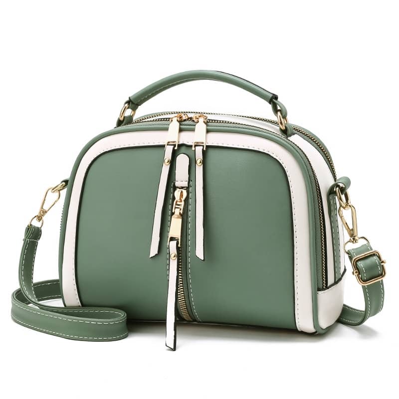 New single shoulder bag fashion mini bag women's trendy leather handbag stitching multi-color women's crossbody bag