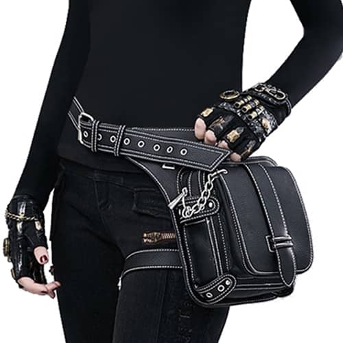 Gothic Women Waist Bag Motorcycle Drop Leg Bag Hip Bum Belt Fanny Pack Men Holster Bag Steampunk Rock Messenger Crossbody Bags