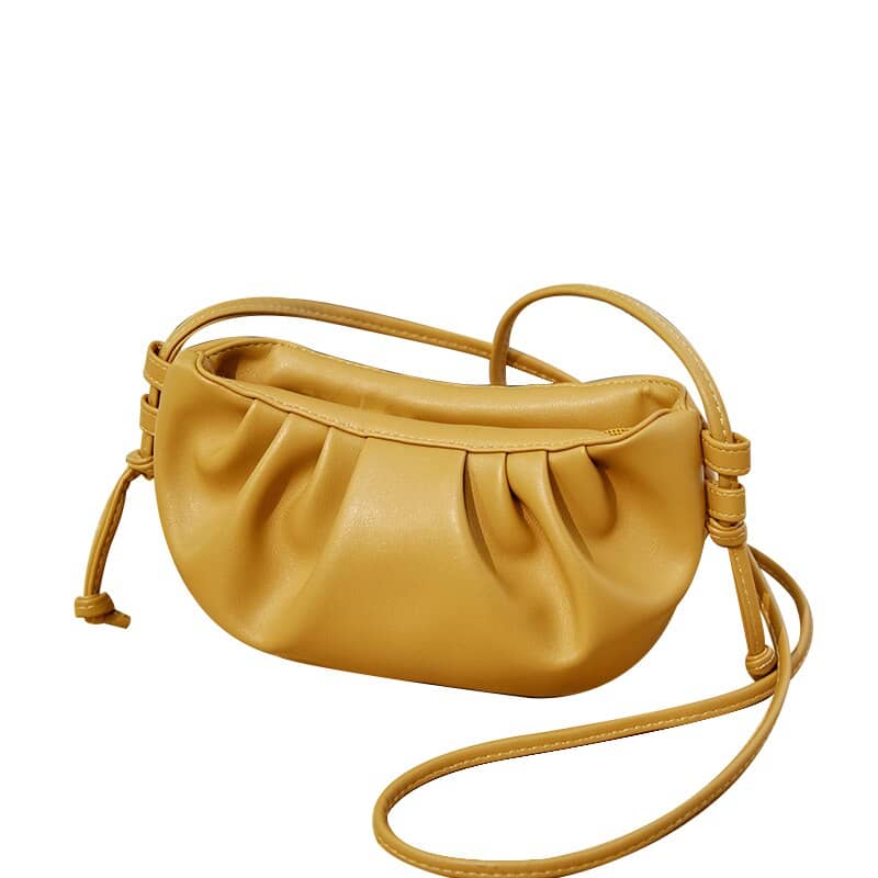 Ceossman New Cloud-wrapped Soft Leather Madame Small Bag Evening Party Single Shoulder Slant Dumpling Handbag Day Clutches Bags