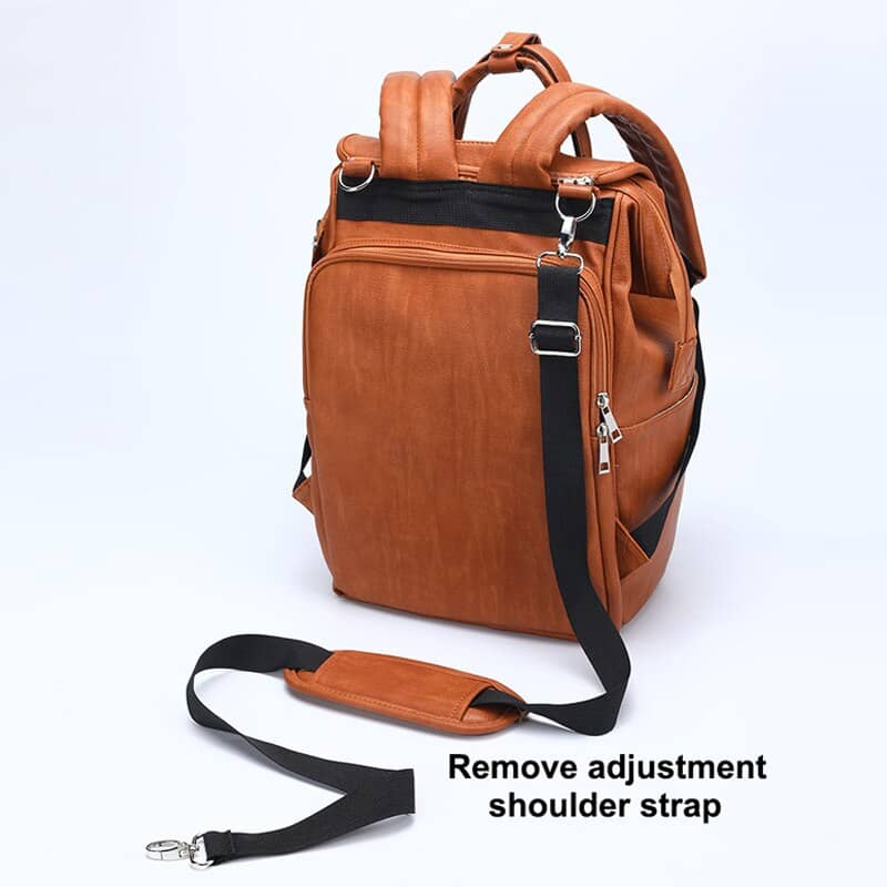 New Unisex Fashion Quality PU Leather Baby Diapers Bag Backpacks Maternity Changing Pad Stroller Straps Baby Bags Water Proof