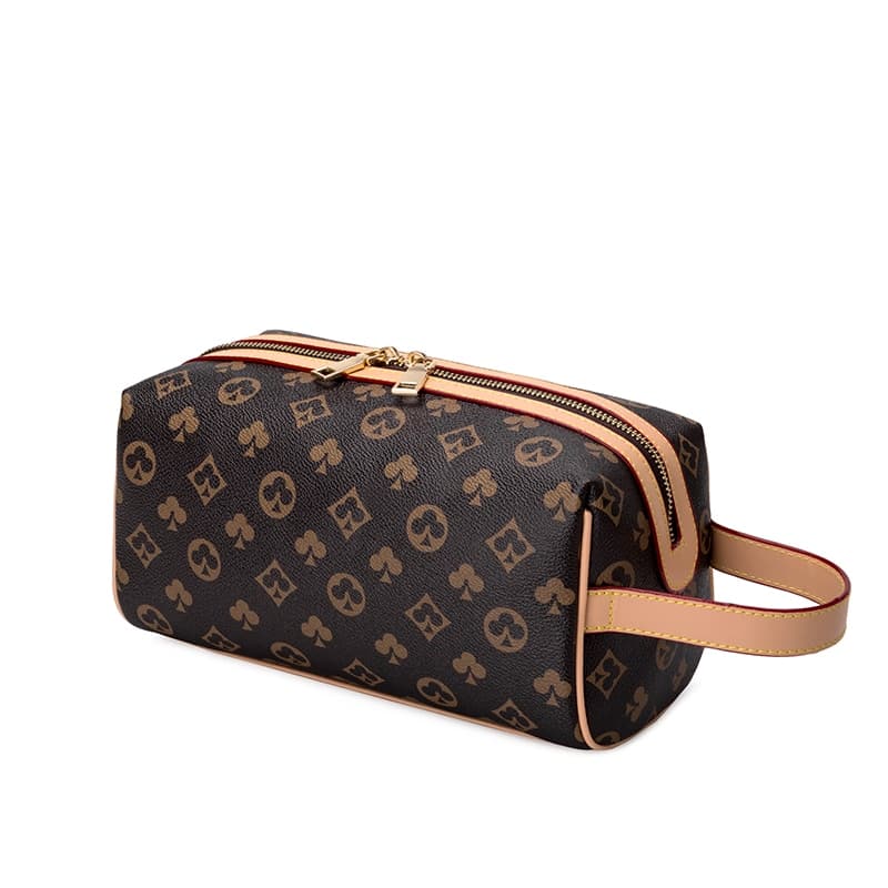 Double Zipper Cosmetic Bag Large Capacity Clutch Bag European and American Fashion Travel Wash Bag Female Print Handbag