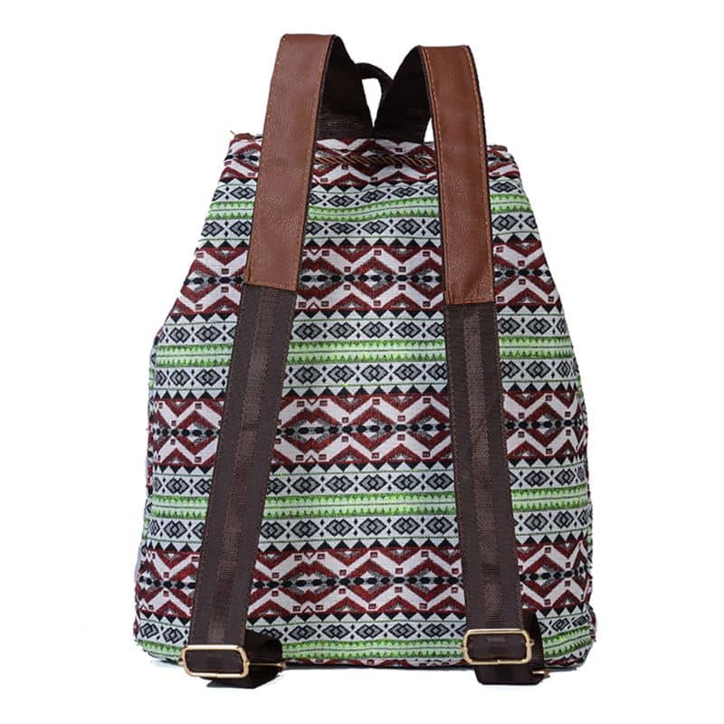 High Quality Vintage Print Canvas Ethnic Backpack for Women Girls School Backpacks Drawstring Bohemia Travel Rucksack