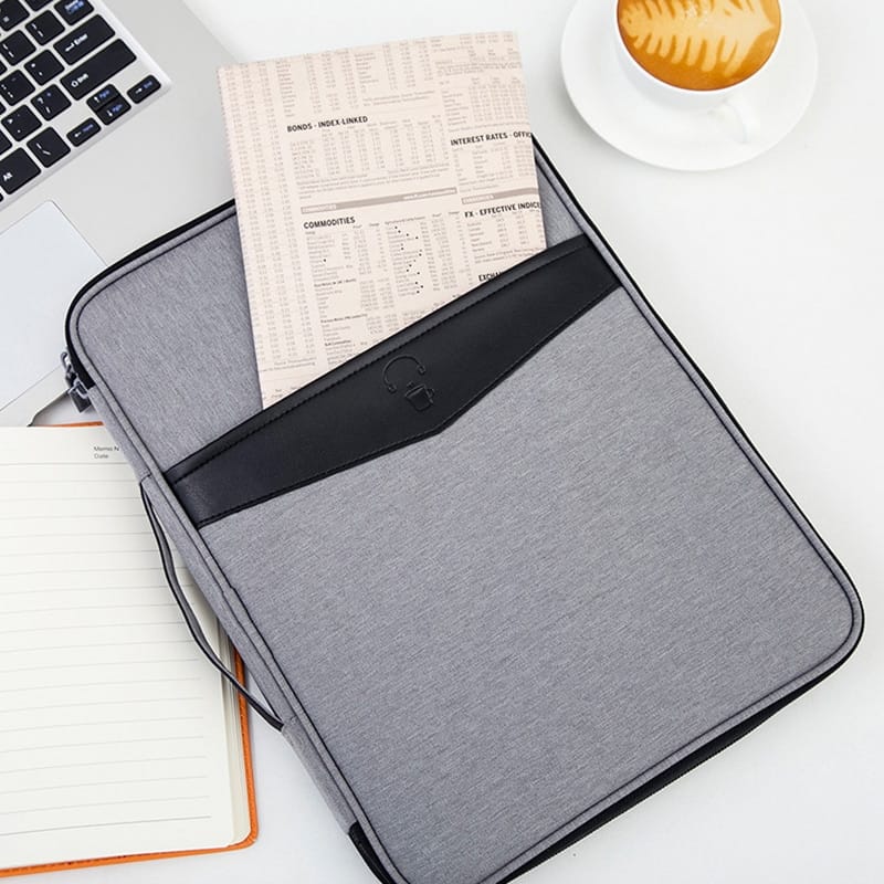 Multi-functional A4 Document Bags Portable Waterproof Men's Briefcases Laptop Notebook Pouch Travel Passport Holder Accessories