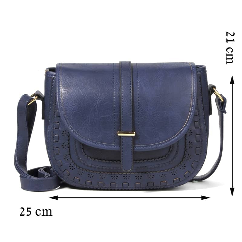 Annmouler Vintage Shoulder Bag Pu Leather Crossbody 6 Colors Messenger Bag Ladies Handbag Hollow-out Small Bag Purse Tote