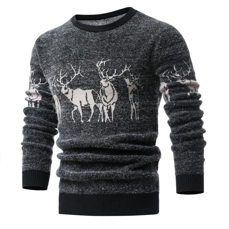 2020 New Winter Christmas Sweater Men Christmas Deer Printing Men's Sweater Casual O-neck Male Pullovers Slim Sweaters Pull Men
