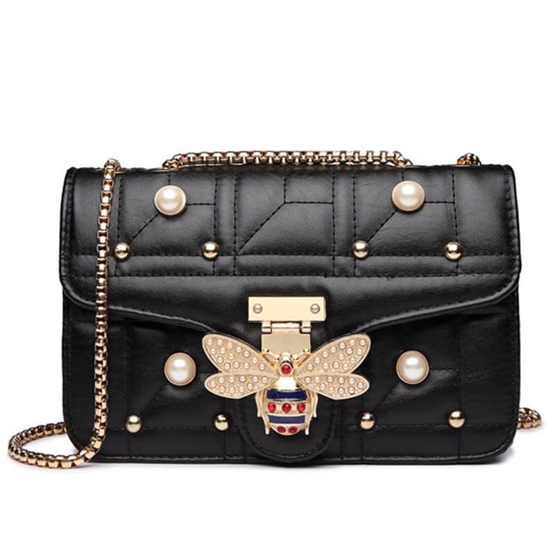 2020 Brands Designer Women Shoulder Bag Chain Strap Flap ladies leather Handbags Messenger Bag Fashion women bee Buckle purse