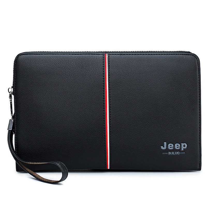 JEEP BULUO Brand Luxury Men's Handbag Clutches Bags For Phone High Quality Spilt Leather Wallet Large Capacity Male bag
