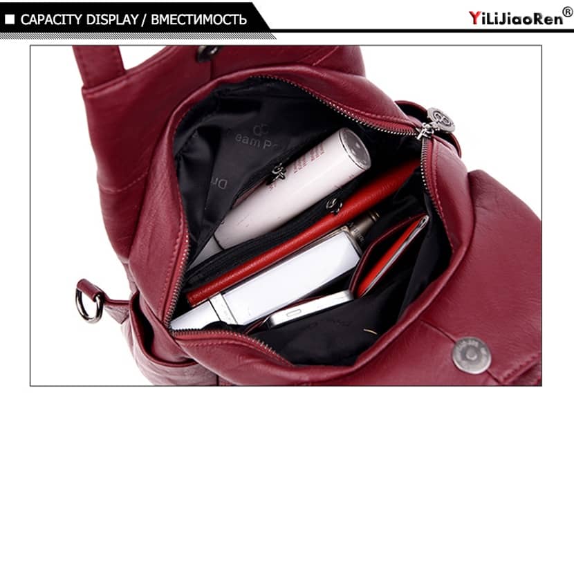 Fashion Backpack Female Brand Leather Backpack Women Luxury Travel Bag Large Capacity Backpacks Shoulder Bag Mochila Feminina