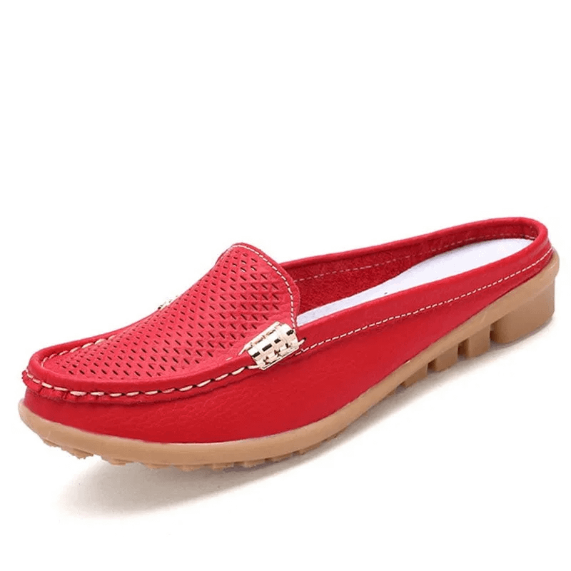 New arrival solid women summer slippers flip flops Genuine Leather flat Slippers ladies slip on flats clogs shoes woman