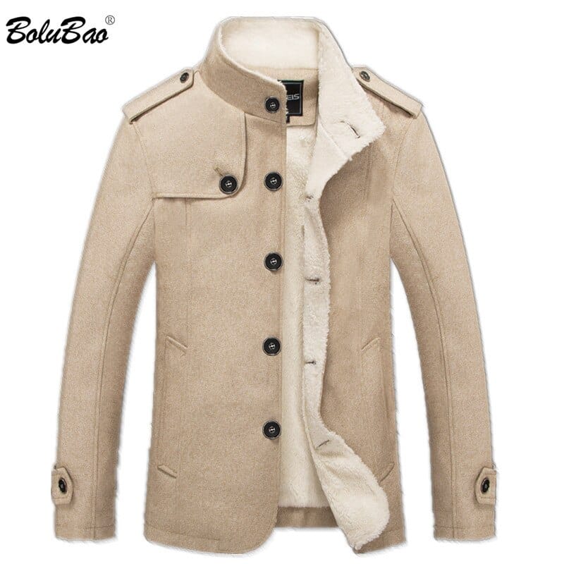 BOLUBAO Wool Blend Coats and Solid Color High Quality Coat Clothing for Men