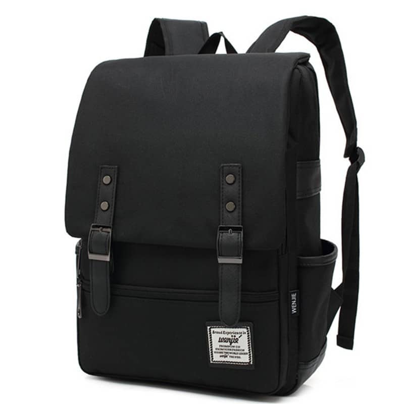 Men's Brand Canvas School Backpack for teenage girl boy bookbag Casual Women Laptop bag pack Buckle Solid Travel backbag student