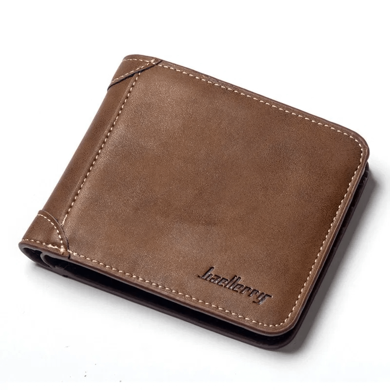 Baellerry Vintage Designer Men Wallet Matte Leather Brand Card Holder Short Male Wallet High Quality Man Slim Purse No Zipper